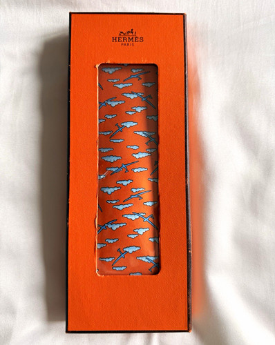 Hermès orange silk - wide, tie