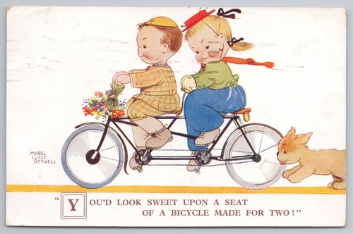 Cute couple tandem bike - cute,