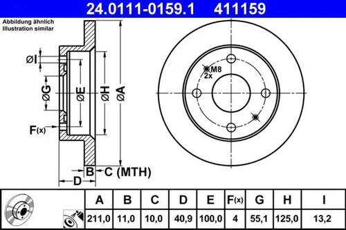 Brake disc solid - 2x,