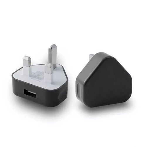 Black usb mains charger - mains, plug