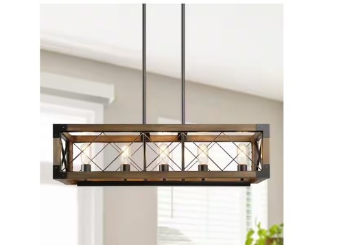 Lnc light farmhouse wooden - lnc, 5-light