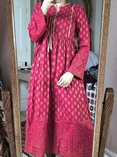 Panache Red Gold Cotton Maxi
