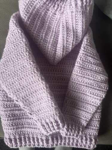 Purple ribbed knit wool - purple,