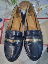 River Island Size 4 Blue Loafer Shoes Slip On . 