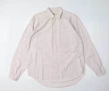 Barnaby Men's White Geometric Shirt M Long Sleeve