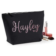BLACK PERSONALISED MAKE UP BAG