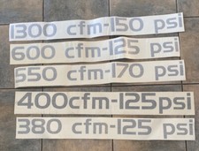 AIR COMPRESSOR VOLUME CFM  PRESSURE PSI DECAL BLACK OR WHITE 815/780mmx90mm  