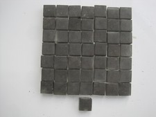 15 x 8 mm GREY SLATE FINISH  Glass Mosaic Tiles - 50 LOOSE pieces