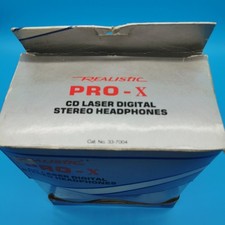 Vintage Realistic PRO-X CD Laser Digital Stereo Headphones Cat. 33-7004 BoxedL