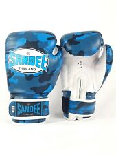 Sandee Authentic Kids Camo Boxing Gloves Blue Muay Thai Kick Sparring Childrens