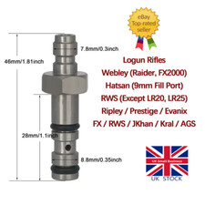 Snap On Quick Fill Probe Air Rifle PCP Filling Adapter Evanix-FX-Kral-Webley-9mm