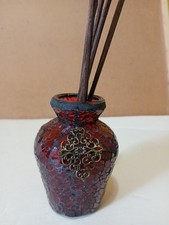 Red Mosaic Crackle Glass Vase
