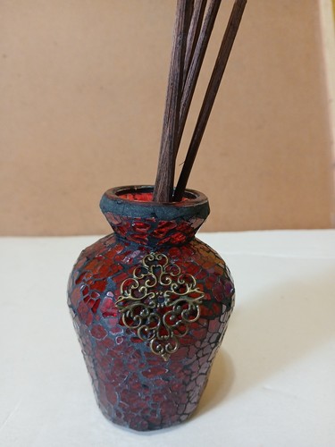 Red mosaic crackle - red, vase