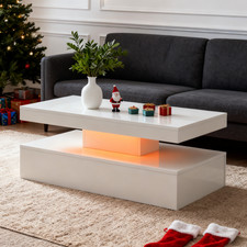 White Coffee Table LED