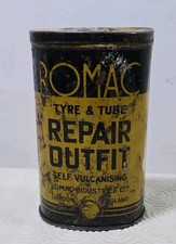 Vintage Romac Tyre & Tube Repair Outfit Tin shop mancave advertising 