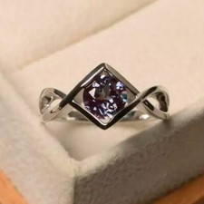 14K White Gold Finish Round