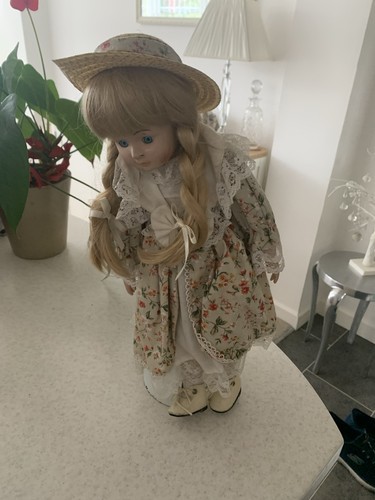 Porcelain doll pretty blonde - doll,