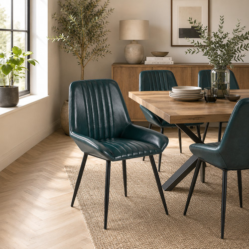 Teal blue leather - teal, chair