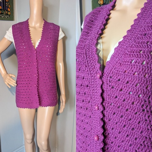 Vintage purple crochet - vintage,