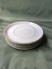 5 MIDWINTER STONEHENGE CREATION GREEN EDGE soup coupe saucers 16CM