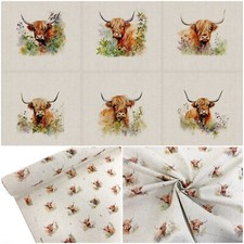 Highland Cow Cushion Panel Set