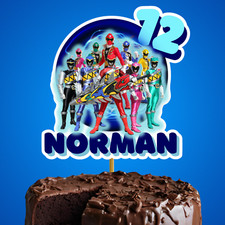 Power Rangers Personalised Birthday Cake topper Pick Any Name Any Age
