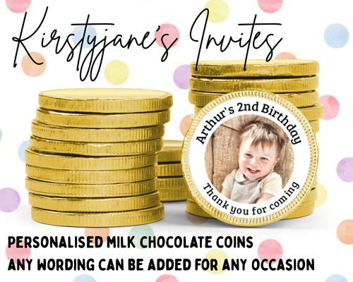 Personalised chocolate coins - chocolate,