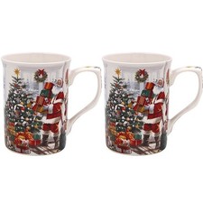 Santa Set of 2 Fine China