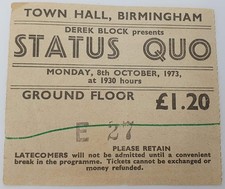Status Quo Concert Ticket -