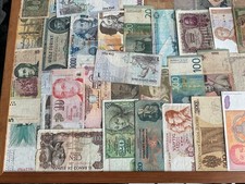 Bank Notes Used Foreign 176 JOBLOT Bulk Bundle Money Notes