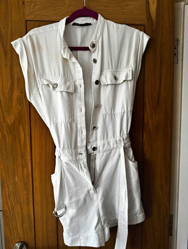 Zara white denim button - zara,