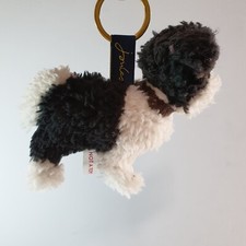JOULES Poodle Dog Puppy Furry Key Ring Bag Charm Key Fob Stuffed Animal