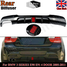 Gloss Black Rear Bumper Diffuser Twin Pipe F1 Style For BMW E90 E91 330d M Sport