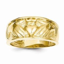 14k yellow gold men claddagh - yellow,