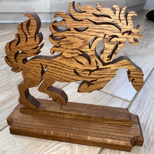 Galloping horse statue wooden - galloping,