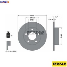 2x BRAKE DISC 92088503 FOR VW