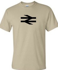 British rail t shirt logo trains model railways BR white arrows 