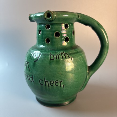 Antique green puzzle jug - antique,