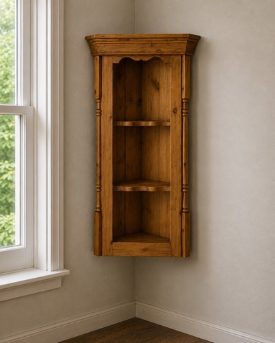 Vintage pine corner shelf - pine, unit