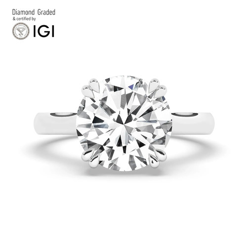 Round diamond engagement ring - round,