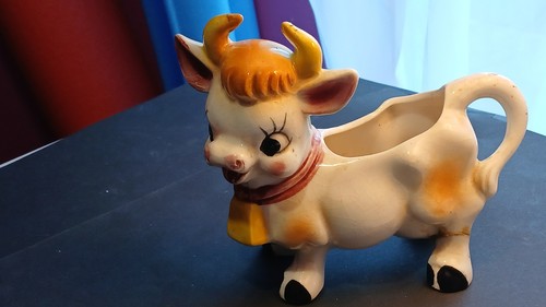 Vintage cow creamer with - vintage,