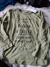 BNWT 3-4 Years Long Sleeve Top T-Shirt Boys Big Tall Mountains