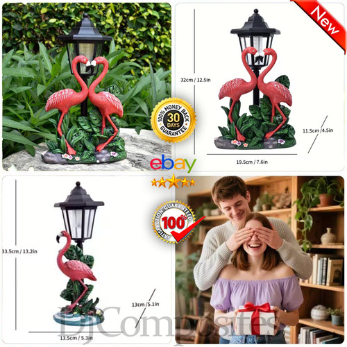 Solar resin flamingo - solar, statue