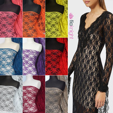 Flower Stretch Lace Lingerie Dressmaking Fabric- Q137 By Tia Knight