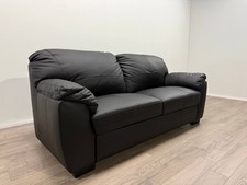 Milano Leather 3 Seater Sofa – Black