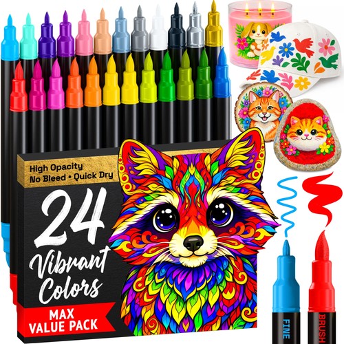Dual tip acrylic paint - 24,