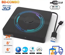 USB 3.0 External Blu-ray Drive Portable 3D BD-Combo Optical Drives CD DVD Player