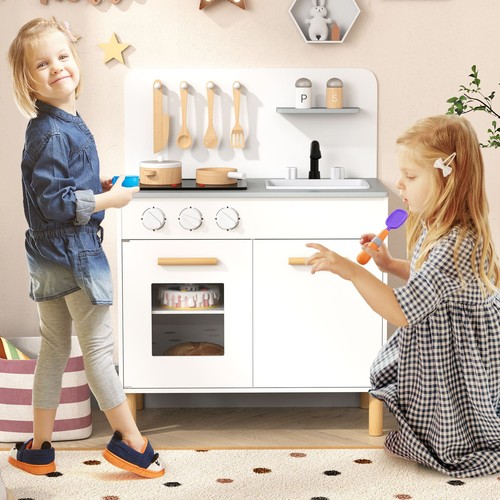 Wooden play kitchen - kitchen, set