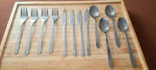 IKEA STAINLESS STEEL CUTLERY - 12 ITEMS DINNER FORKS/KNIVES/SPOONS - USED VGC 