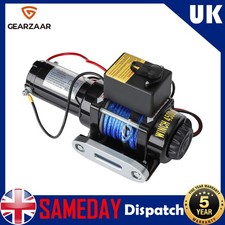 Gearzaar Electric Winch Synthetic Rope 12V 1400w Workshop 2041KG/4500LB Recovery